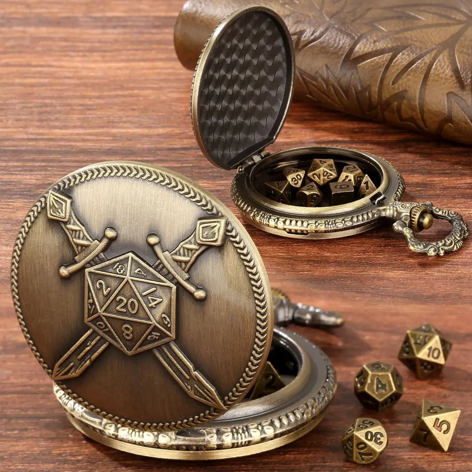 2025 Creativa Scatola Porta Dadi a Forma di Spada da Guerriero Retrò per Dungeons & Dragons RPG, Porta Dadi DND, Dadi da Gioco