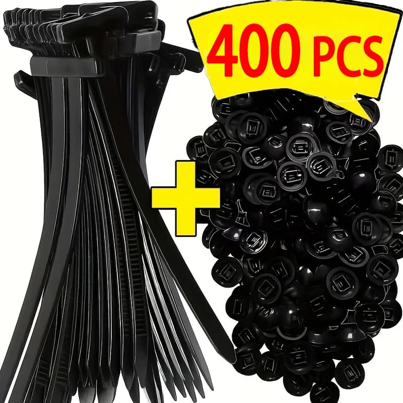 Nylon Cable Ties Auto Clips Fastener Self-Locking Buckle Fastening Clip Car Screw Fender Trunk Engine Guard Panel Tool Interior