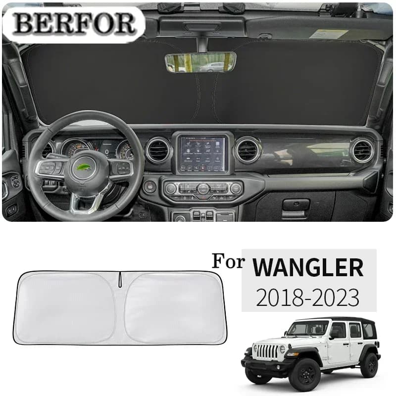 Per Jeep Wrangler JL 2018-2023 Car Styling Nano-Isolazione Parabrezza Parasole Finestra Anteriore Parasole Visiera Accessori Interni
