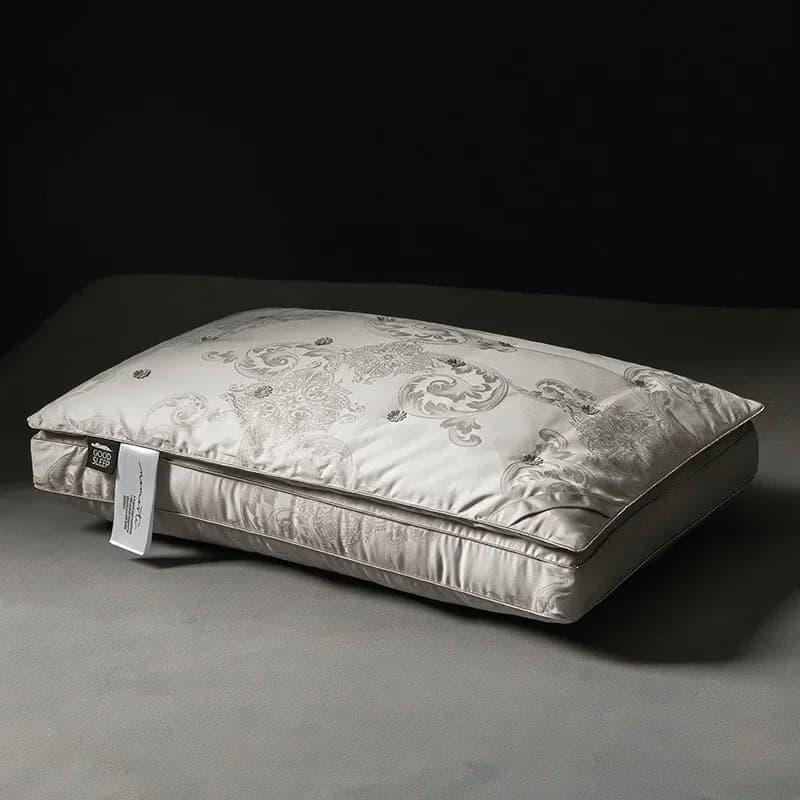 Cuscini di seta di gelso per dormire Riempimento di seta naturale Gongsatin Jacquard Anti acari Morbida biancheria da letto per l'assistenza sanitaria Cuscini per il collo dell'hotel