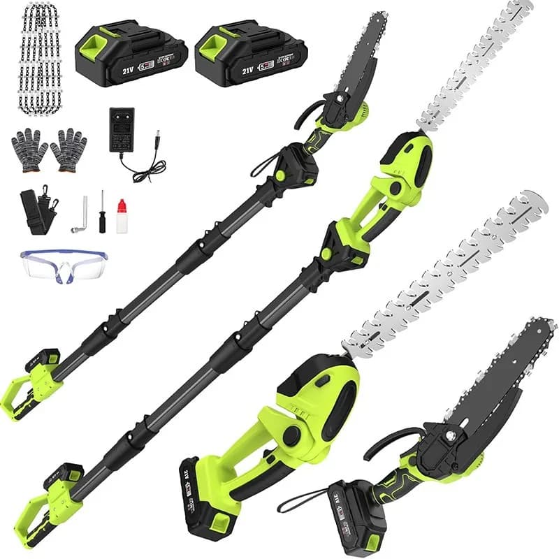 Set of Garden Tools 3 in 1: Electric Scissors for Powering High Coppers, Lithium Battery Saw for High Coppers, Foldable Gardening Rods
