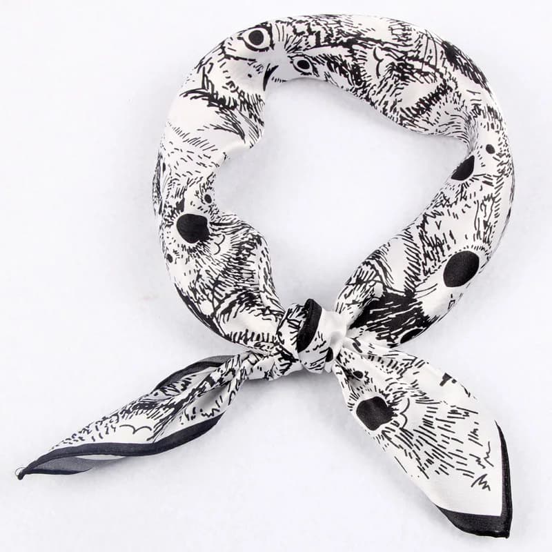 55×55cm 100% Mulberry Silk Satin Scarf For Women Luxury Brand Small Square Size Breathable Digital Print Shawl In Spring Autumn