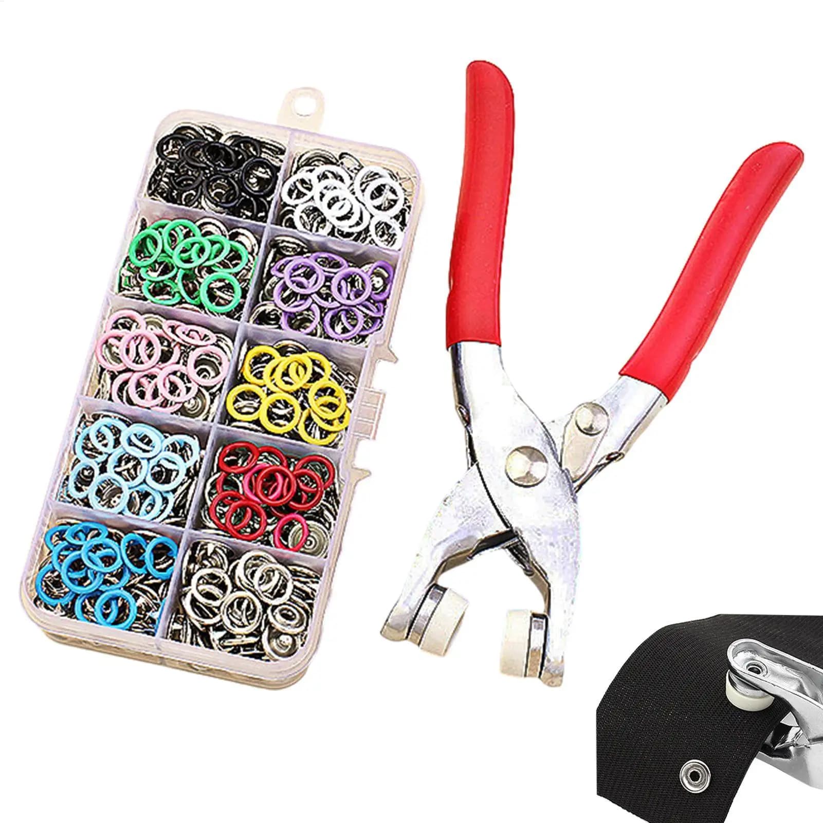 Clothing Button Kit 5-Claw Metal Prong Press Tool Buckle Buttons Kit with Fastener for Leather Hat Shirts Jacket Pants Bag Purse