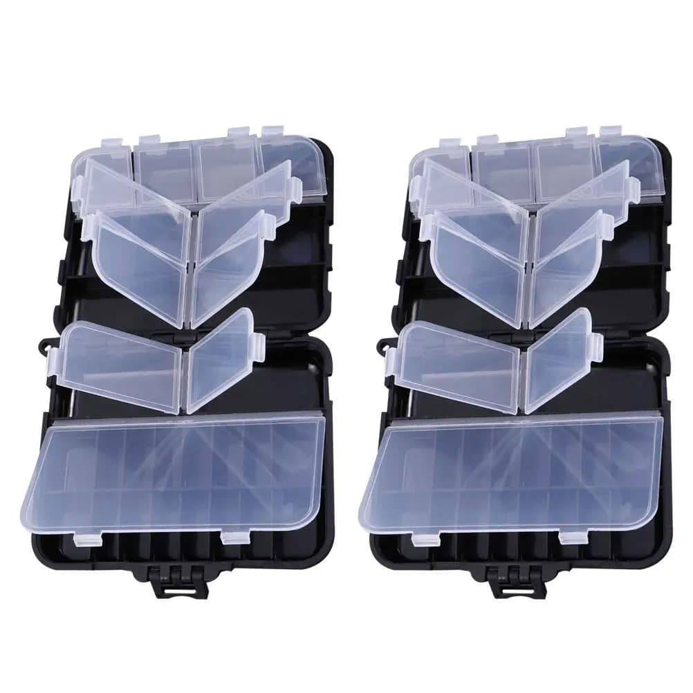 2Pcs Portable Fishing Tackle Box Simple Divider Design Compact Lightweight Organizer for Fishing Hooks Baits Small Parts Storage