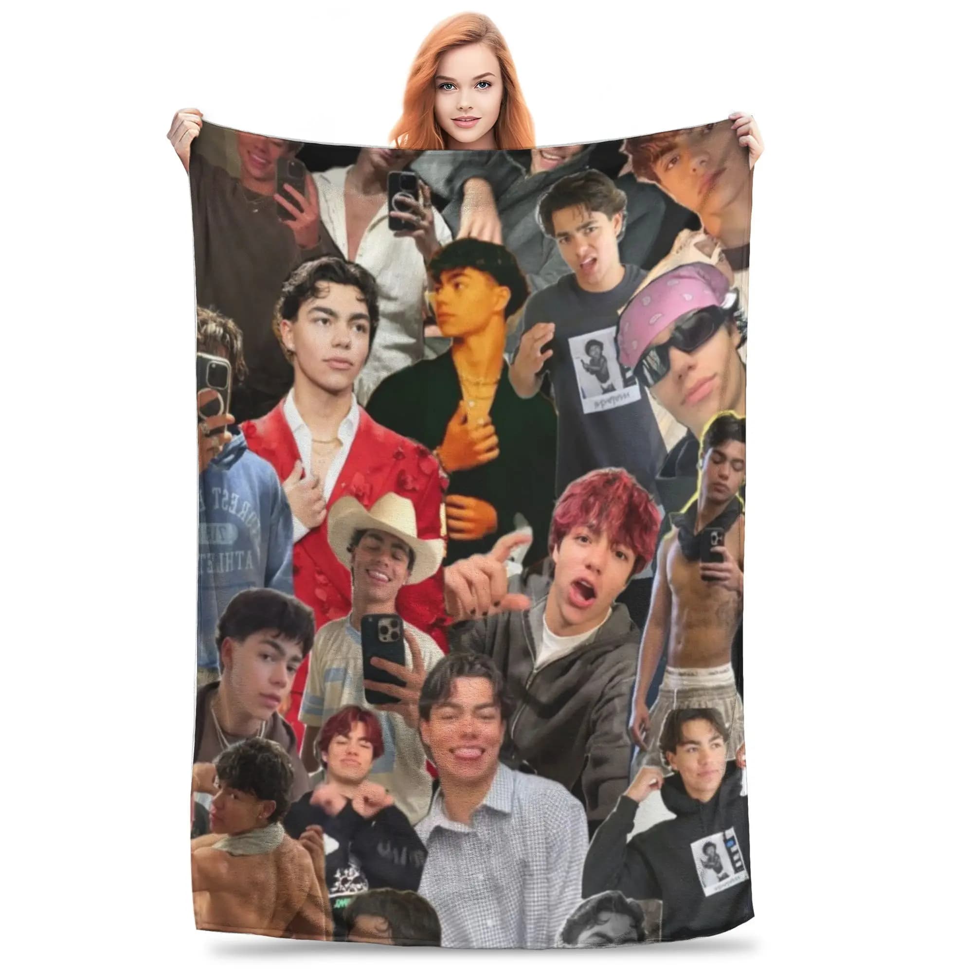 Malachi Barton Actor Tour Flannel Blanket Spring Throw Blanket for Boy Girl Home Decor Pattern Bedspread Sofa Bed Cover