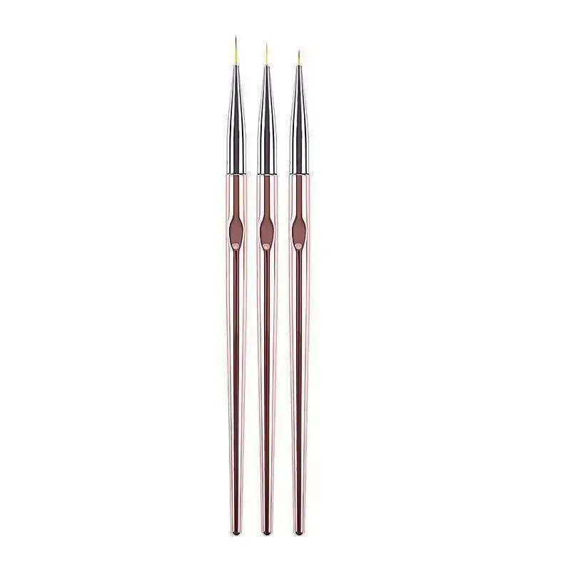 New 3Pcs Set Slim Line Nail Art Painting Pens French Stripe 3D Drawing Brush UV Gel Manicure Tools