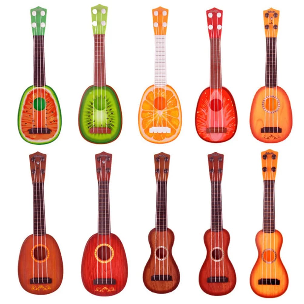 Ukulele Cilindrico Nero per Bambini, Strumento Musicale per Educazione Precoce, Chitarra per Principianti, Mini Strumento, Regalo di Compleanno, Giocattolo Ukulele, Chitarra per Bambini