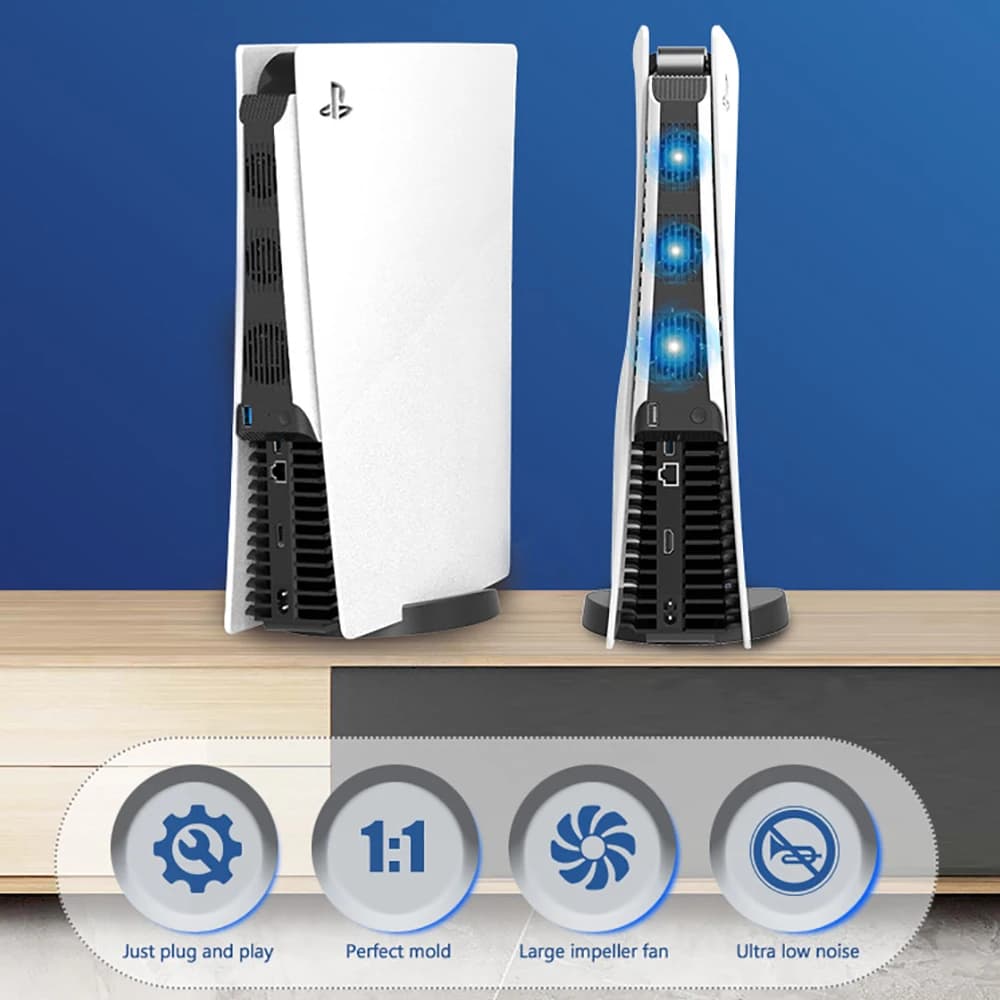 Per accessori PS5 ventola di raffreddamento per Console PS5 ventola di raffreddamento Host esterna 3 ventola silenziosa supporto di raffreddamento verticale per Playstation 5