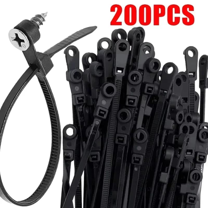 Fascette stringicavo in nylon creative con foro per vite, auto-bloccanti, per avvolgere e organizzare cavi e fili in ufficio, fai da te