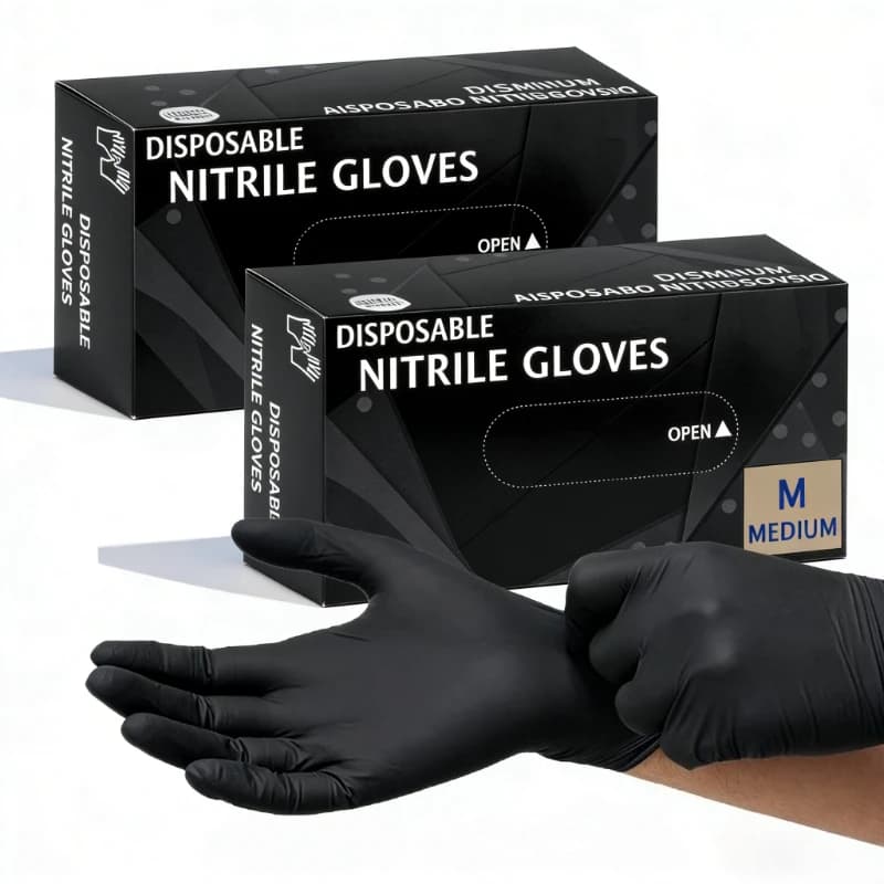 Guanti impermeabili in nitrile neri da 20/50/100 pezzi, guanti per lavare i piatti, guanti per la cucina, guanti per il lavaggio dei cani, guanti per la manipolazione degli alimenti