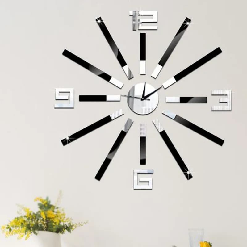 DIY Creative Household Decorated Acrylic Wall Clock Study Living Room Background Mute Mirror Clock Sticker Modern Decoration