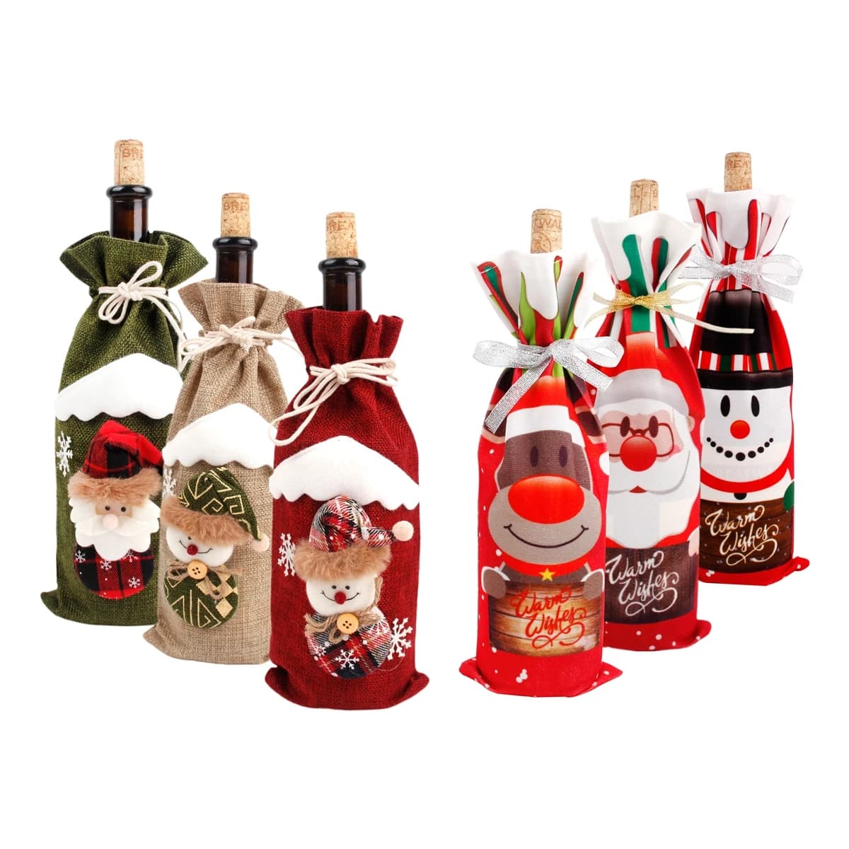 Copri bottiglia di vino di Natale Decorazione di buon Natale per la casa 2023 Ornamenti di Natale Regalo di Natale Navidad Felice Anno Nuovo 2024