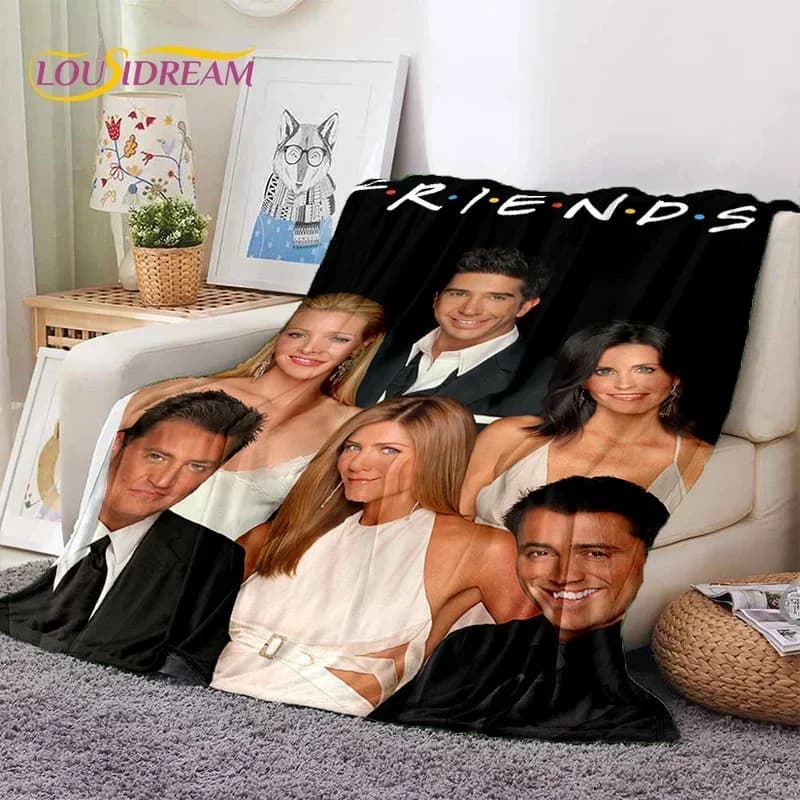 Ultima Coperta in Morbido Flanella 3D con Motivi Classici della Serie TV Friends, per Letti, Divani, Picnic, Coperta per Esterni, Regalo per Bambini