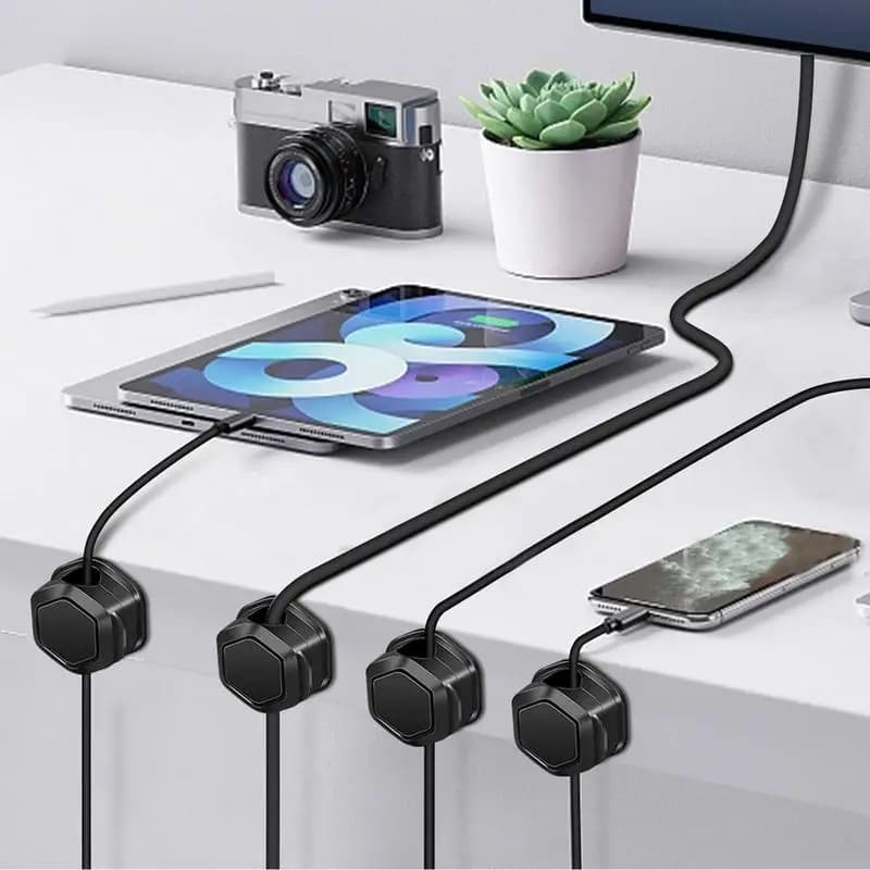 Morsetti per cavi magnetici organizzatore per cavi organizzatore per cavi 6X supporti per cavi gestione dei cavi adesivi supporto per cavo telefonico cavo magnetico