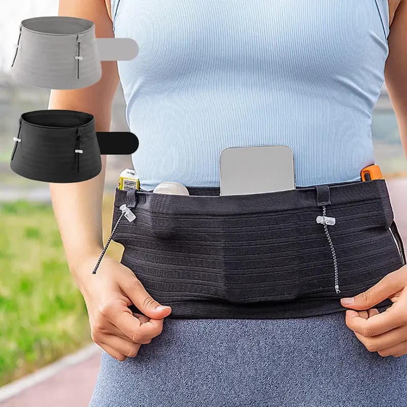 Elastic Sports Waist Belt with Race Number for Triathlon Marathon Cycling Mountaineering Multifunctional Fitness Belt
