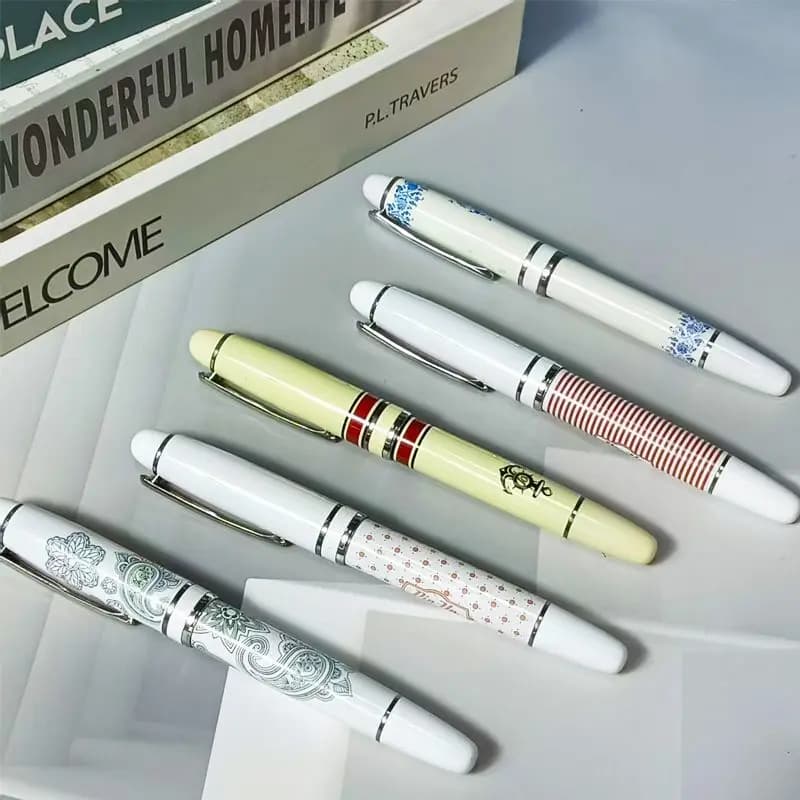 Devin Ballpoint Pen High Aesthetic Metal Durable Blue And White Porcelain Fountain Pen Chinese Style Office Signature Pen