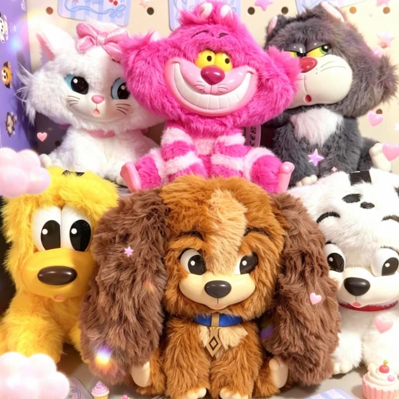 Disney Cats & Dogs Series Blind Box Kawaii Anime Figure Mystery Box Surprise Toys Cat Anime Doll Vinyl Face Keychain Decor Gift