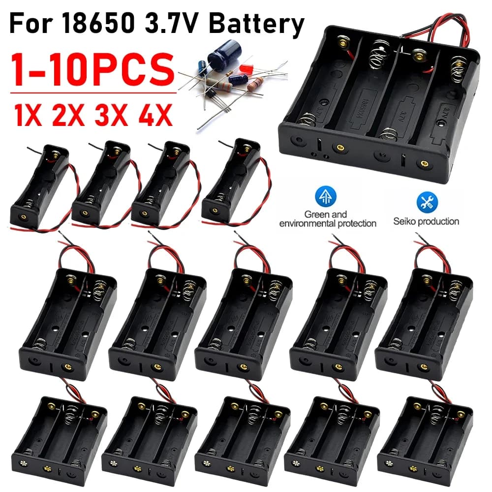 Custodia per batteria in plastica 18650 fai-da-te 1 2 3 4 AA 18650 custodie per banca di alimentazione contenitore per batteria 1X 2X 3X 4X con cavo