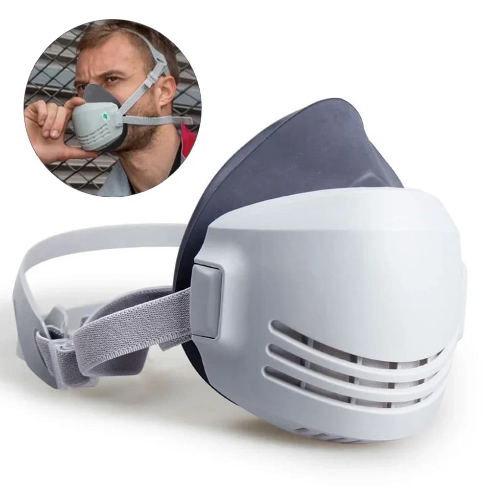 Filtro Respiratore in cotone Mezza faccia Maschera antipolvere Anti costruzione industriale Polvere Foschia Nebbia Maschera antigas di sicurezza