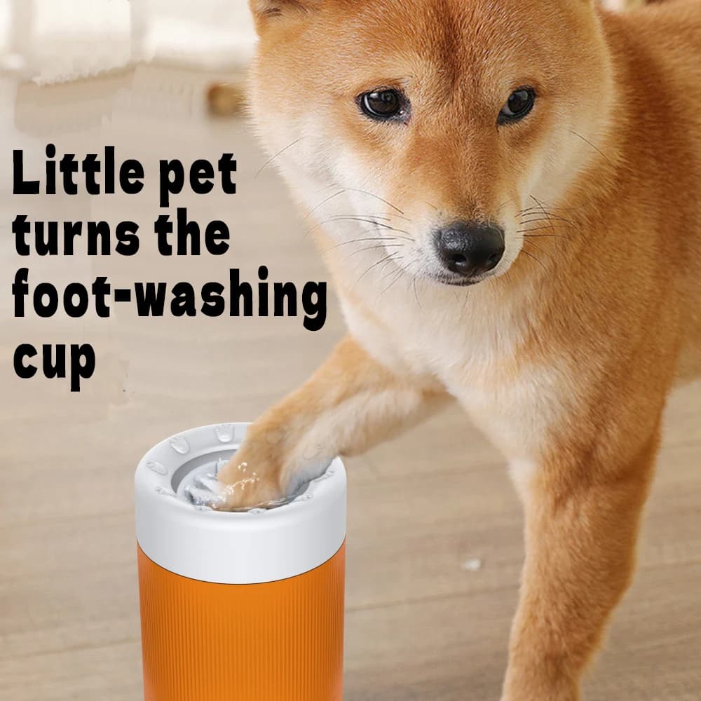 Tazza per lavare i piedi dell'animale domestico Pulizia e toelettatura del cane Lavaggio delle zampe Artefatto Lavaggio automatico intelligente dei piedi e tazza per il bagno dei piedi