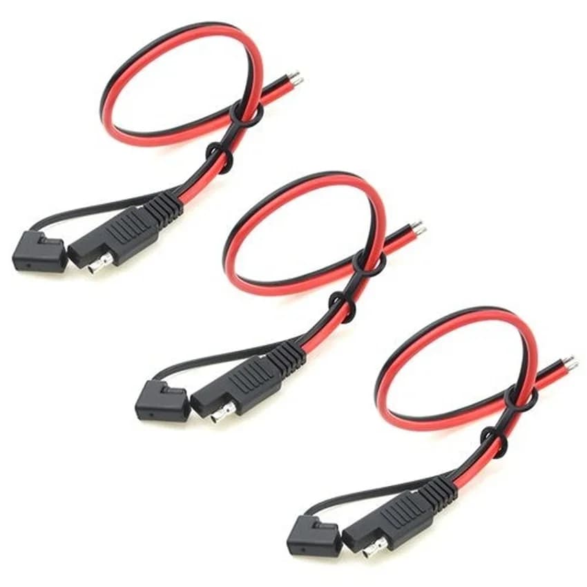 SAE extension cable for heavy loads of 3 pieces with SAE 18AWG 30CM waterproof cover cap