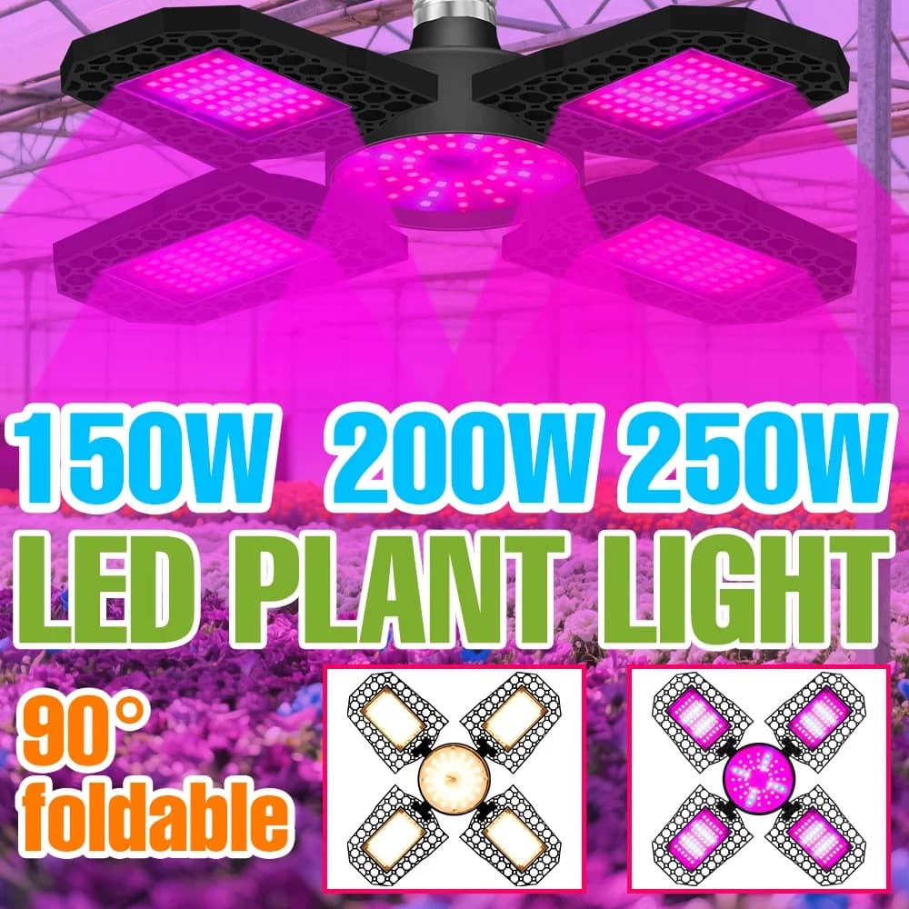 Lampadina LED per Coltivazione Piante 250W E26 Full Spectrum 220V, Lampada per Coltivazione Indoor E27 Deformabile per Fiori, Semi e Verdure, Illuminazione Supplementare