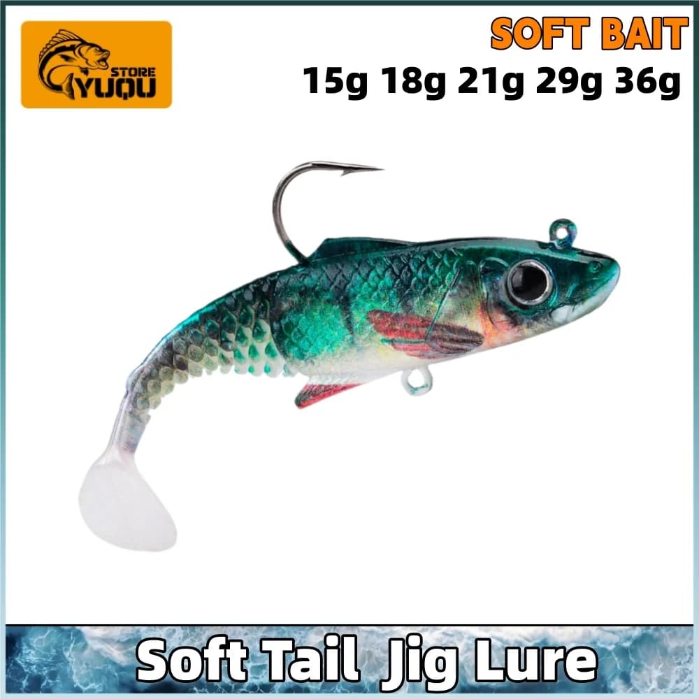 1 pz. Esche Artificiali Morbide da Pesca 15/18/21/29/36g, Swimbait con Coda a Pagaia per Luccio, Lucioperca, Spigola - Pesca