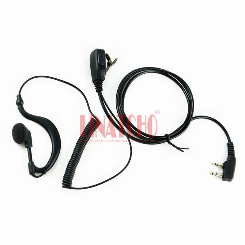 Gancio per orecchio singolo a molla retrattile Cuffie PTT UV5R Walkie Talkie Microfono Auricolare Connettore TK a 2 pin