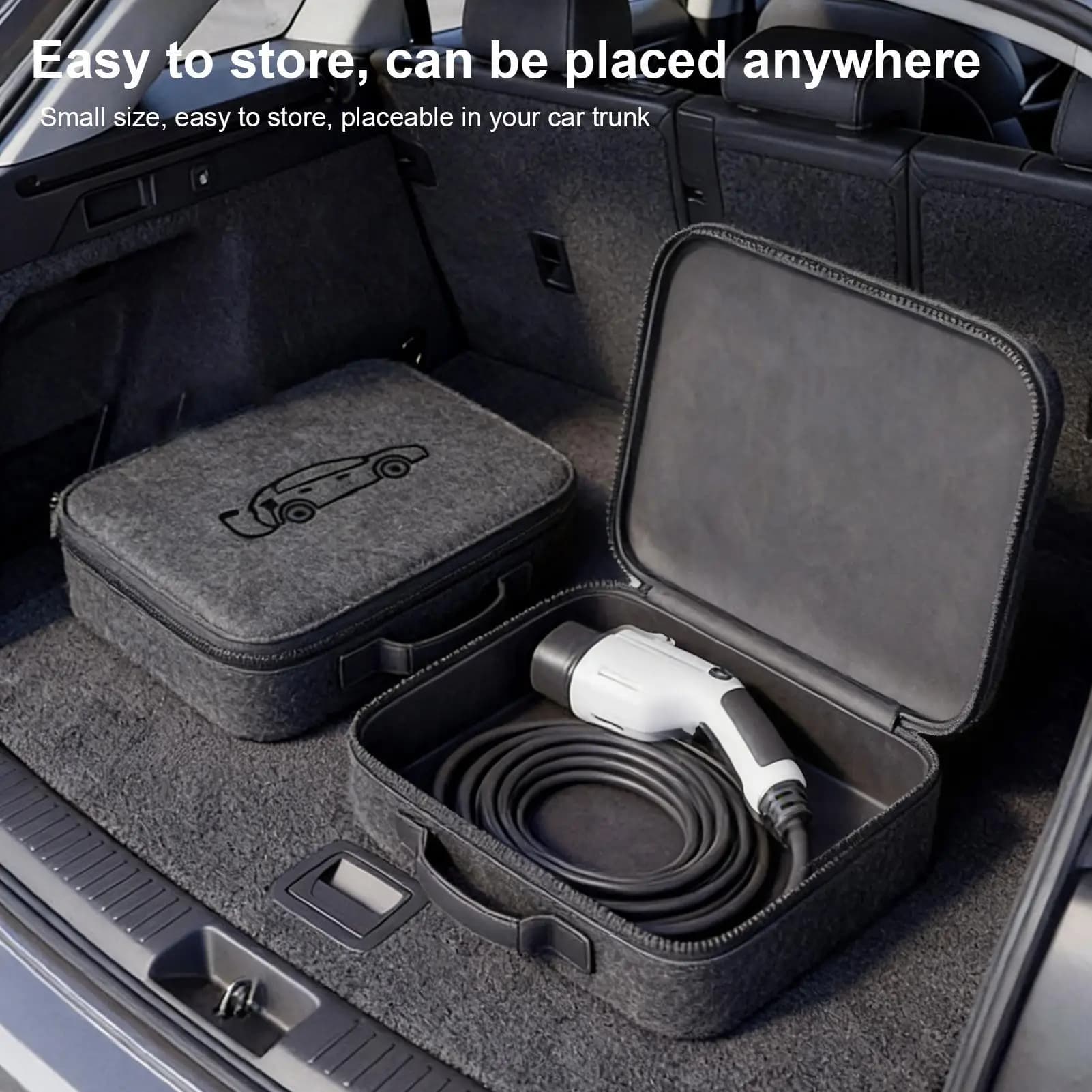 Borsa Portacavo per Ricarica Veicoli Elettrici, Impermeabile e Portatile, per Cavi di Ricarica EV e Cavi di Avviamento Auto