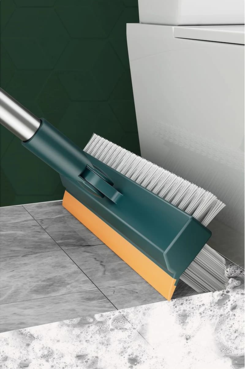 Set di 2 Spazzole in Silicone per Pulizia Angoli e Fessure del WC, Strumento Multifunzionale con Setole a V per Pulizia di Strisce d'Acqua, Finestre, Pareti e Vetri del Bagno