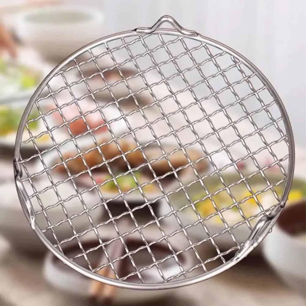 Durable Round Air Fryer Rack Stainless Steel Stackable Grid Grill with Foot Steam Baking Rack Home Kitchen Oven Steamer Cooker
