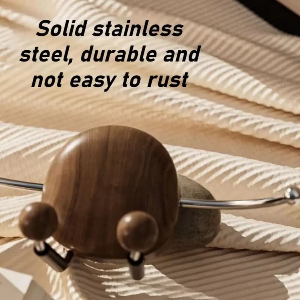 Stainless Steel Wall Mounted Organizer Rustproof Traceless Suction Cup Hook Rack Decorative No Drilling Wooden Hook Rack