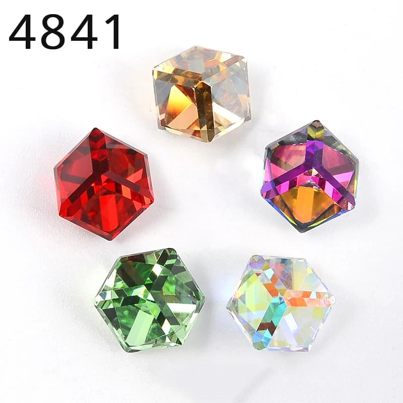 (1 pezzo) 4841 cubo di pietra fantasia cristalli originali dall'Austria strass per gioielli fai da te che realizzano perline sfuse per nail art da donna