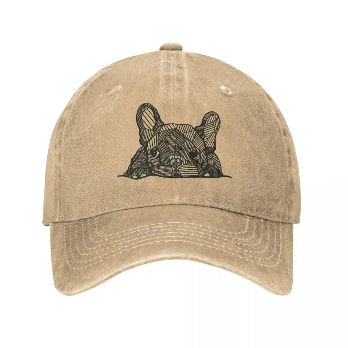 Bulldog francese cucciolo cane amante uomo donna berretti da Baseball Distressed Washed cappelli Cap Retro Outdoor All Seasons Gift Cap