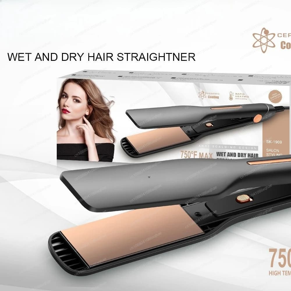 Hair curler for foreign trade, iron curler for head with straight plate clip for double purpose with straight curling clip