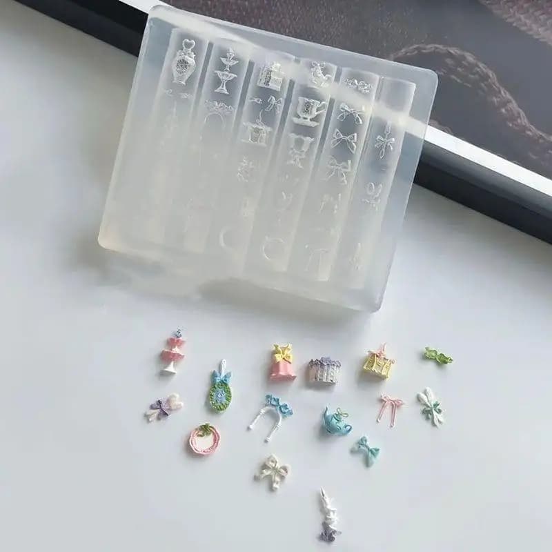Stampo per unghie in silicone per frutta 3D Petali di fiori dolci Design fai da te Modello per manicure Intaglio Stencil per nail art Strumenti per stampi per stampaggio morbido