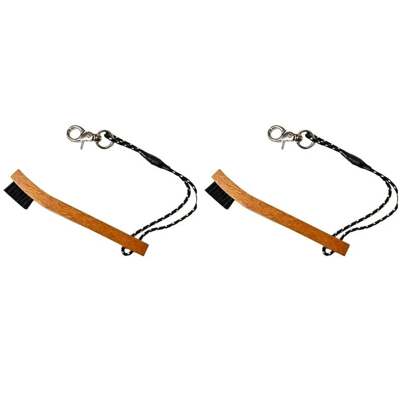T22C 2X Golf Ball Brush, Club Protection And Cleaning Groove, Wooden Outdoor Sports Anti-Loss Wooden Brush, Nylon Brush