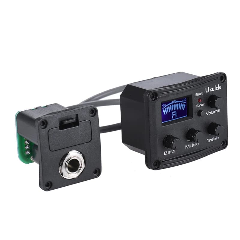 Ukulele Ukelele Uke Piezo Pickup Preamplificatore Sistema sintonizzatore equalizzatore EQ a 3 bande con pickup display LCD