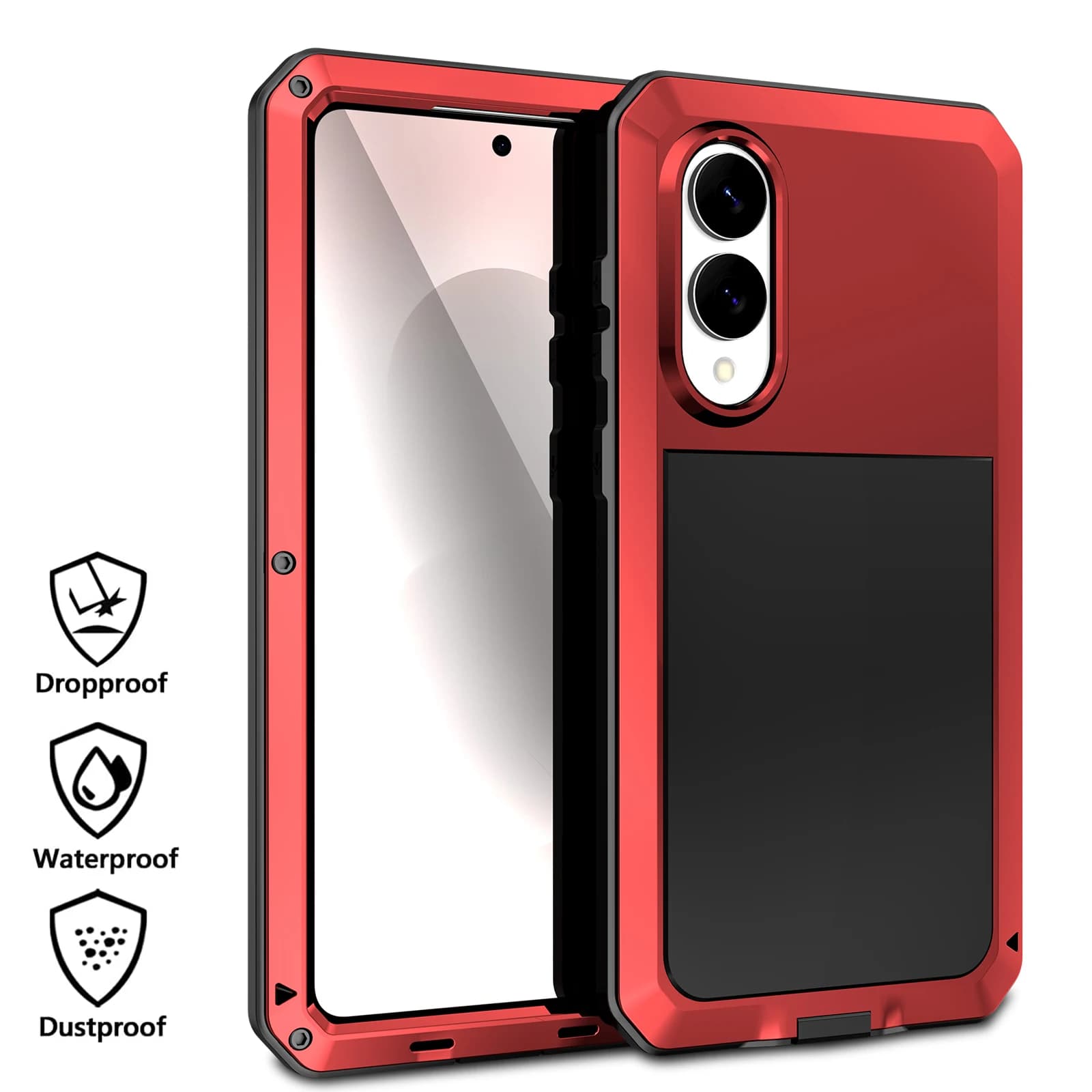 For Samsung Galaxy S23 S22 S21 S20 Ultra S24 Plus S25 Edge Shockproof Metal Armor Case Cover For Galaxy Note 20 Tempered Glass
