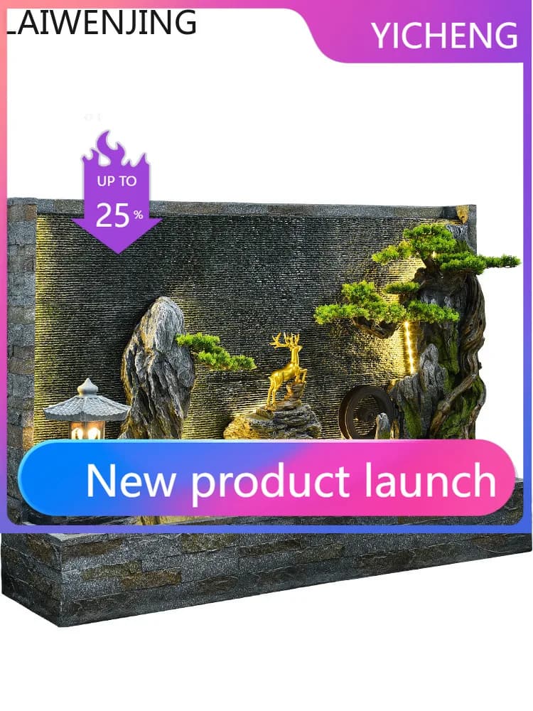 LYY New Chinese Style Water Curtain Wall Garden Viewing Rockery Screen