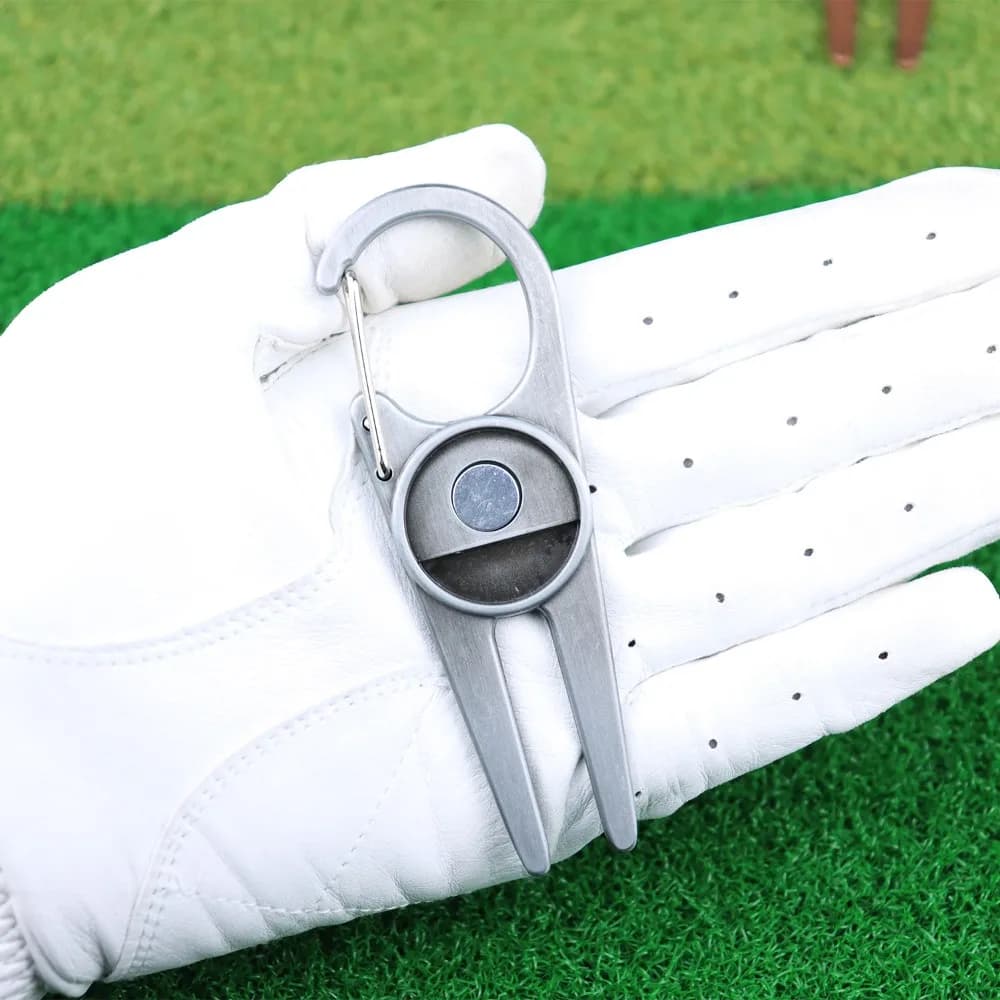 Forchetta da Golf Portatile in Lega di Zinco, Creativa Forchetta con Punta Appesa, Marcatore di Palline in Resina Epossidica, Accessori da Golf