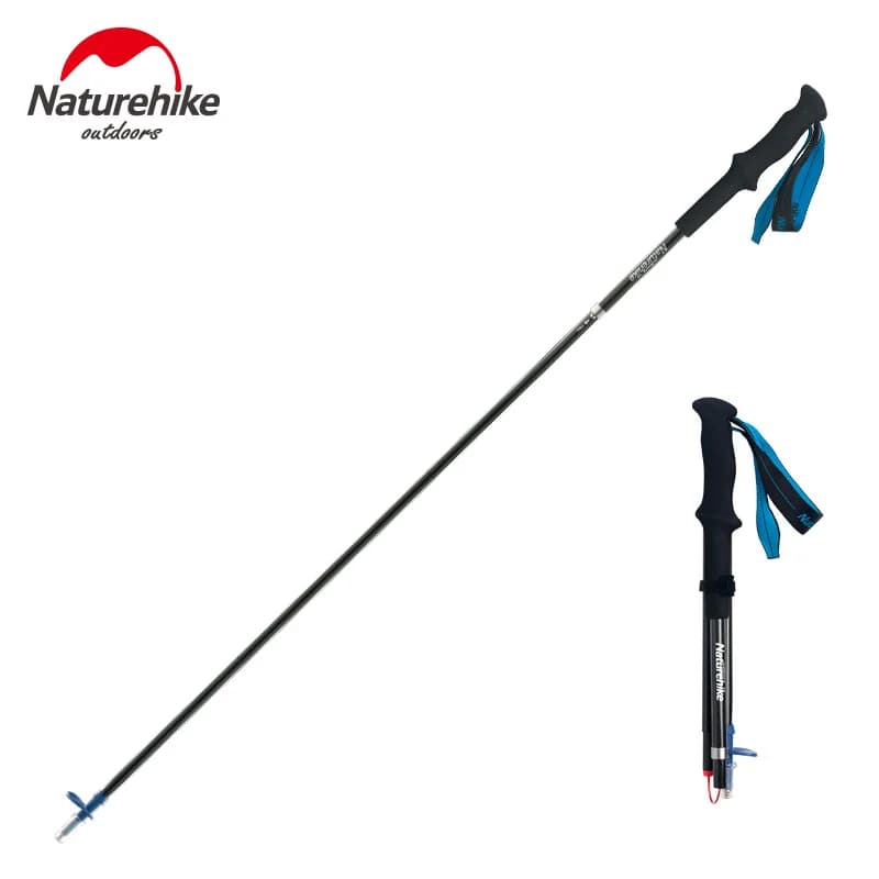 Ultralight Folding Trekking Naturehike-Baston, Carbon Fiber Trekking Stick, 4 sections, NH18D020-Z
