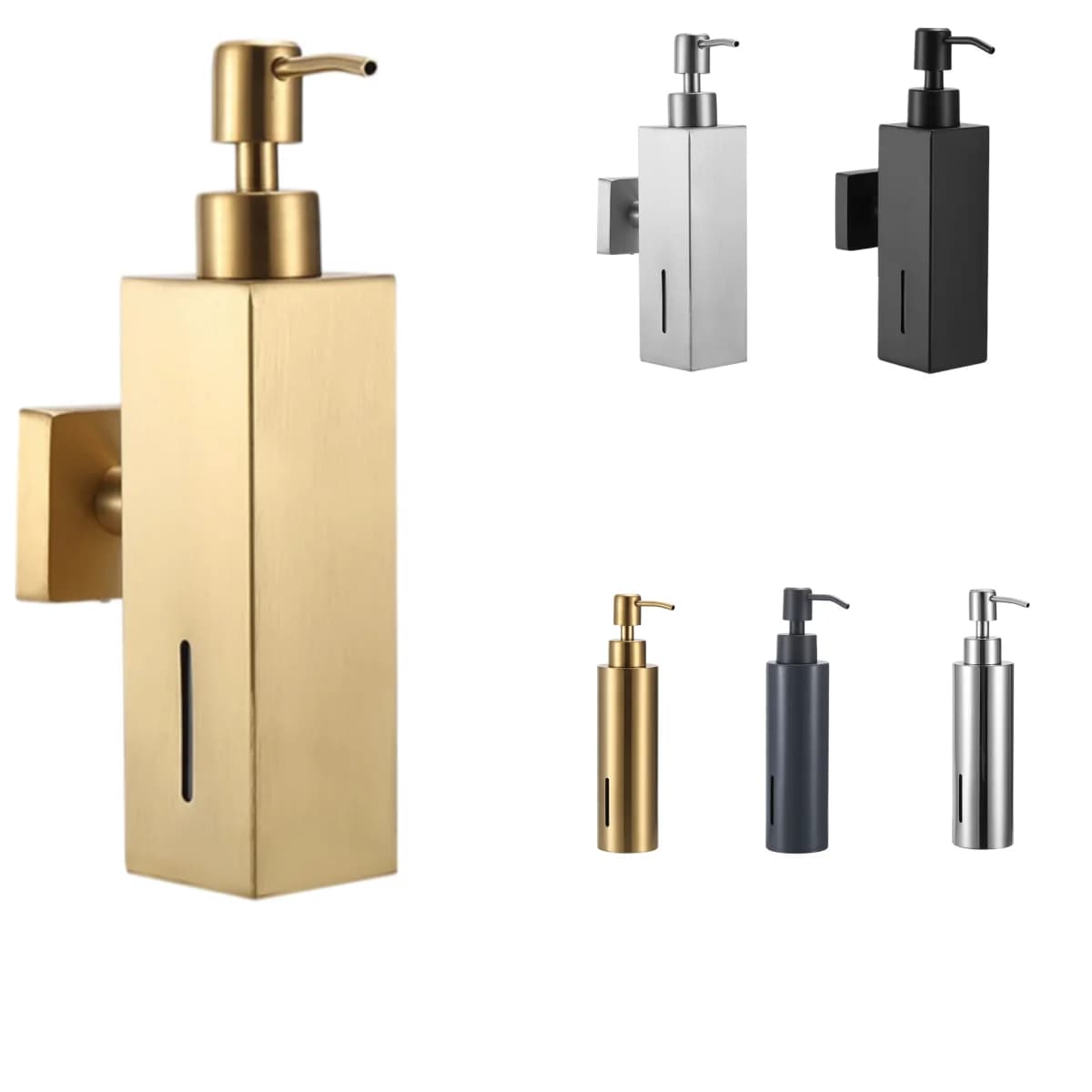 Dispenser di Sapone Nero Opaco con Pompa, Bottiglia Ricaricabile da 350ml/12oz per Sapone Liquido da Bagno, Contenitore Moderno da Bancone