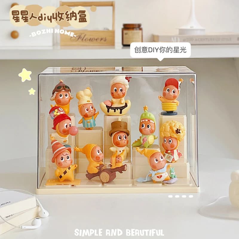 Vinyl Figure stage DIYmodule display box,transparent High-Low Displacement Doll Showcase,acrylic Action Figure storage box