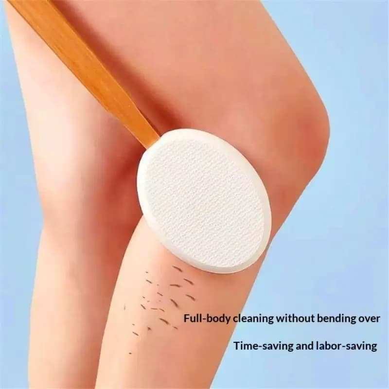 Applicatore Multifunzione per Lozione, Crema Solare e Unguento, Spazzola per Doccia con Manico Lungo in Legno, Applicatore per Crema Solare per la Schiena