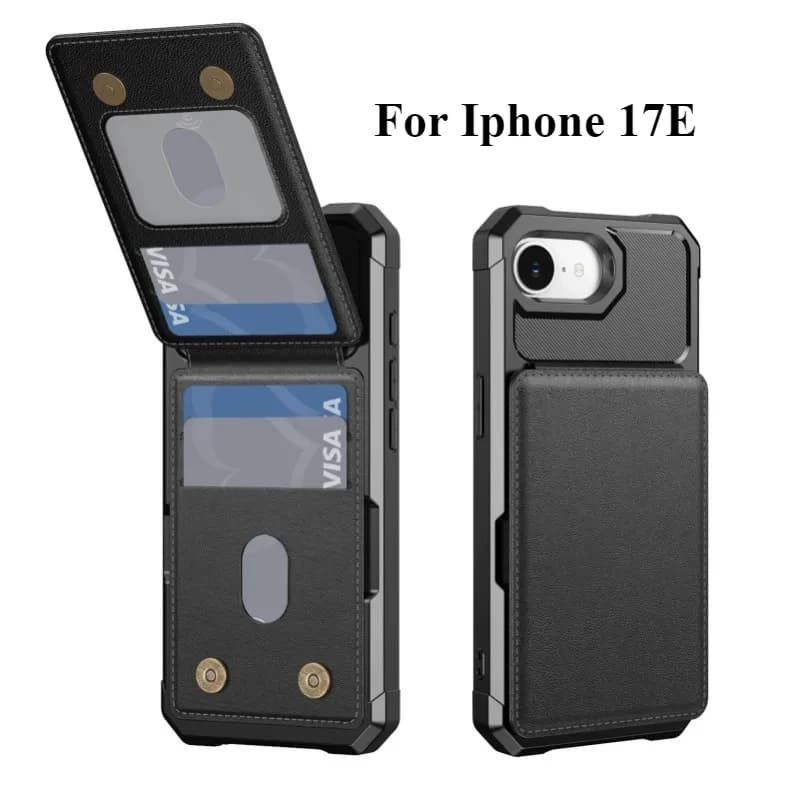 Custodia a Portafoglio per iPhone 17e con Porta Carte, Blocco RFID, Supporto Magnetico e Bumper Antiurto per iPhone 17E 17 e
