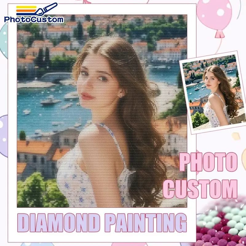PhotoCustom Full Square/Round Diy 5d Diamond Painting Landscape Family Photos Pet Personalized Portrait Paint With Diamonds Hand