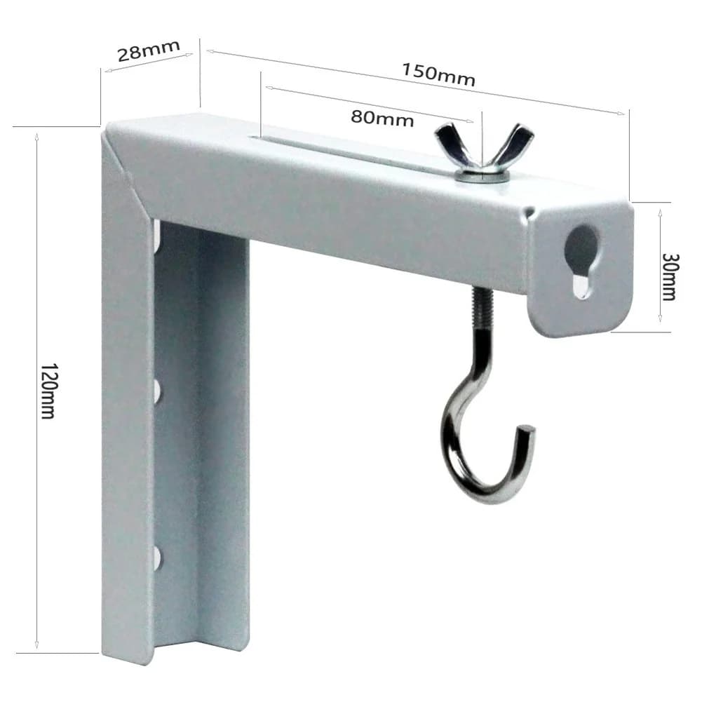 Wall Mount Bracket White 40120 Hook for Projector Screens Curtain Racks and Flat Panel Displays Strong Metal Frame 66 lbs