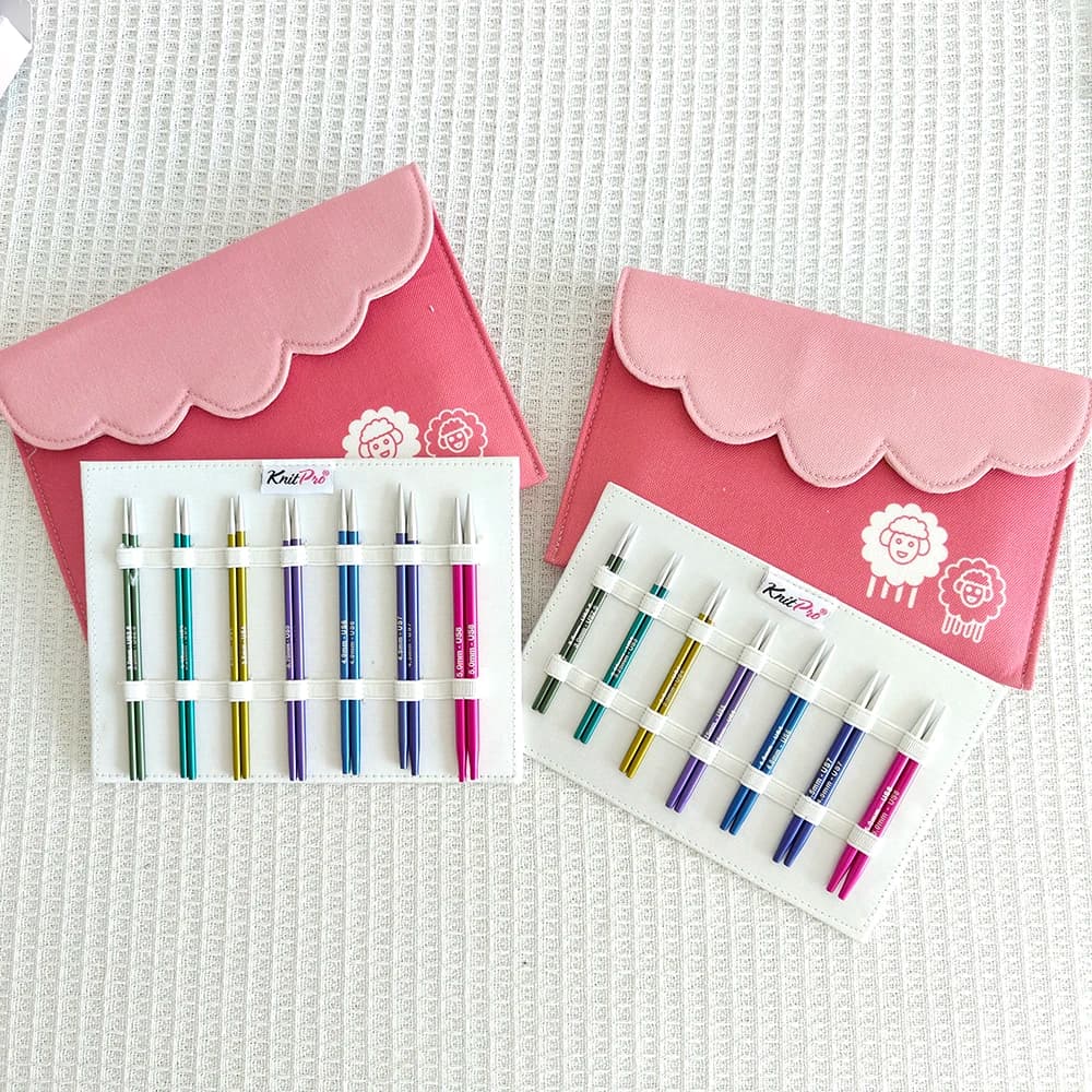 Set di 7 paia di aghi intercambiabili midi in alluminio Zing KnitPro Set normale o speciale