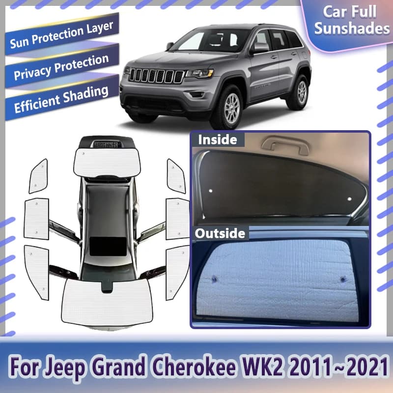 Auto Parasole Completo Per Jeep Grand Cherokee WK2 2014 2012 2011 ~ 2021 Parabrezza Anti-Uv Visiera Ombra Copertura Interni Accessori Auto